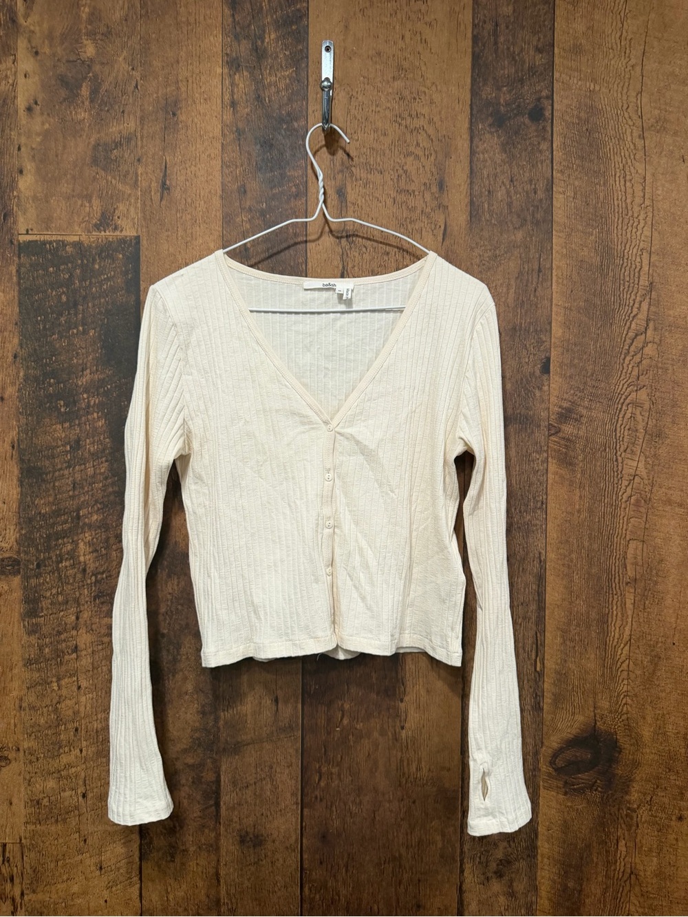 Ba&sh women’s off white cardigan sweater button size 2 (us 6) EUC
